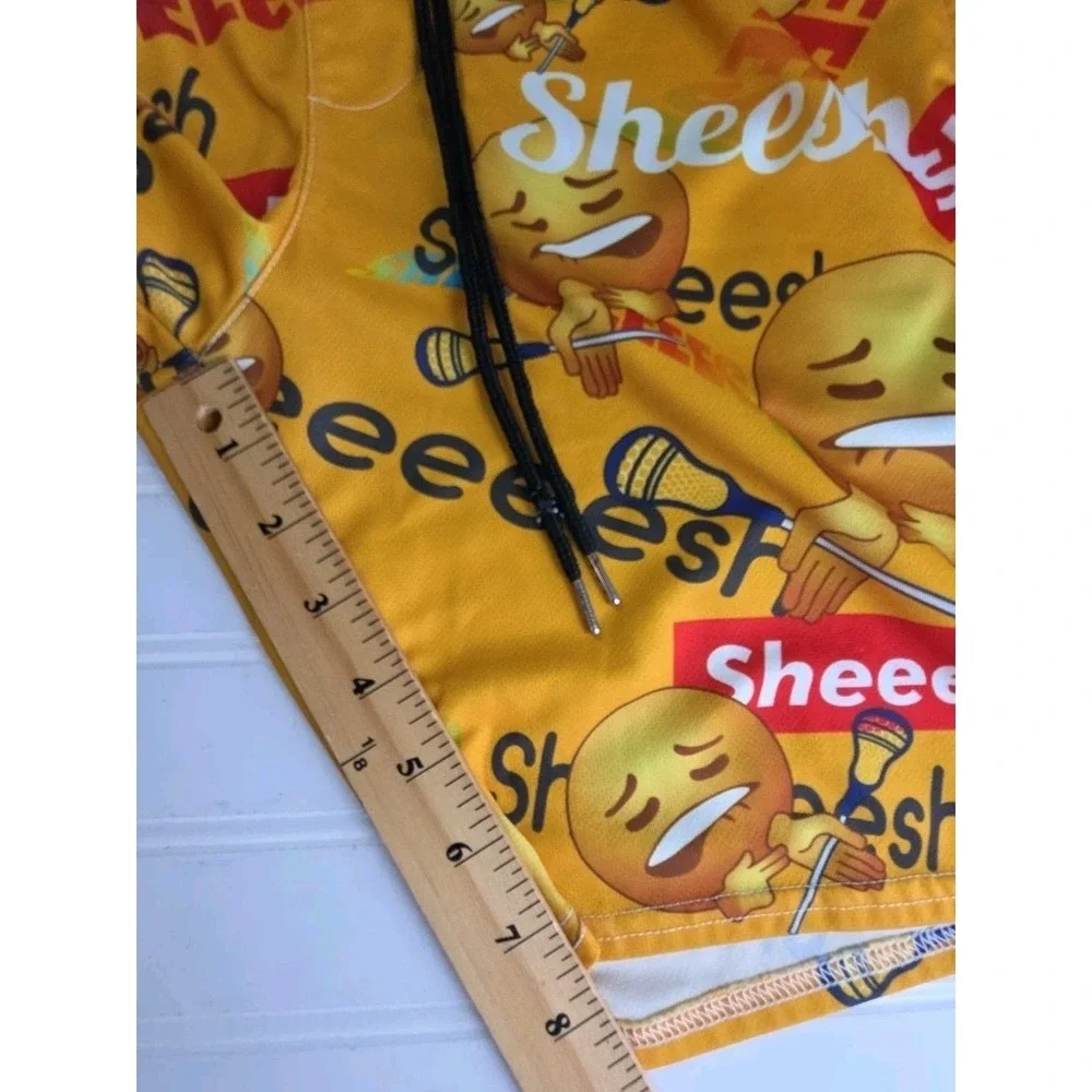 Lacrosse Unlimited Shorts Mens Small YELLOW EMOJI AOP SHEESH